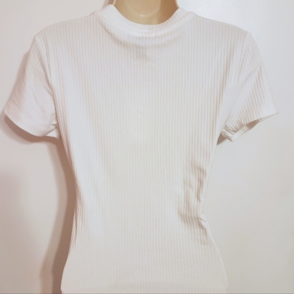 Streetwear Society White Ribbed Knit Cut Out Bodycon Dress Medium - Picture 7 of 11